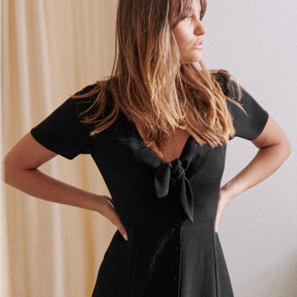 NWT Sezane Ophelia Dress Black - Size 4